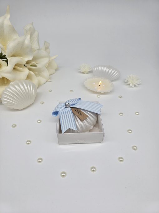 Personalisierte Muschelkerze, Hochzeitsgeschenke, Taufgeschenke, Babyshower – Bild 4