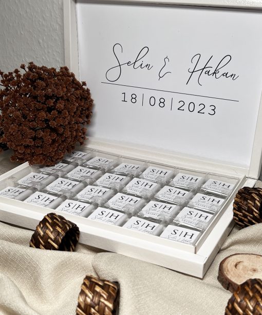 Personalisierte Schokobox Schlicht | Hochzeit Verlobung – Bild 5