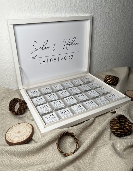 Personalisierte Schokobox Schlicht | Hochzeit Verlobung – Bild 3