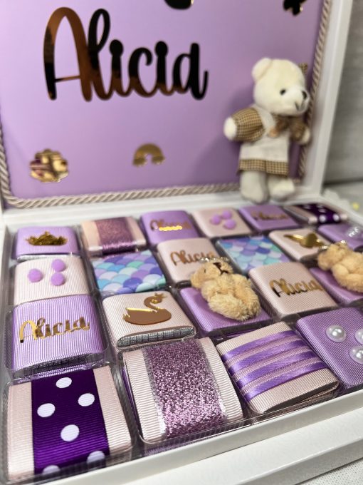 Personalisierte Schokobox – Geschenk zur Geburt, Taufe, Babyshower, Erster Geburtstag, für Mädchen, für Baby Girl, Schokoladenbox – Bild 2