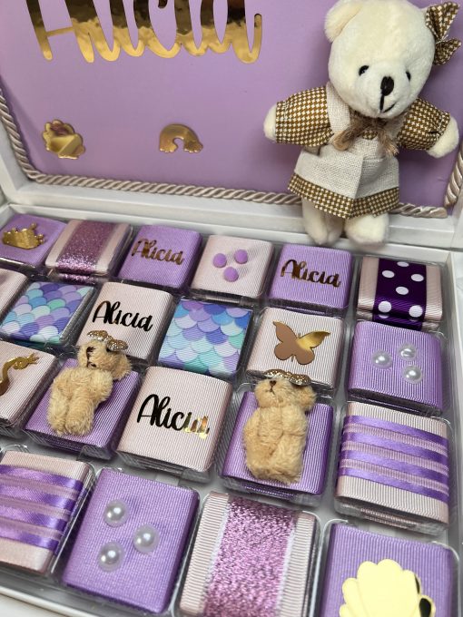 Personalisierte Schokobox – Geschenk zur Geburt, Taufe, Babyshower, Erster Geburtstag, für Mädchen, für Baby Girl, Schokoladenbox – Bild 5