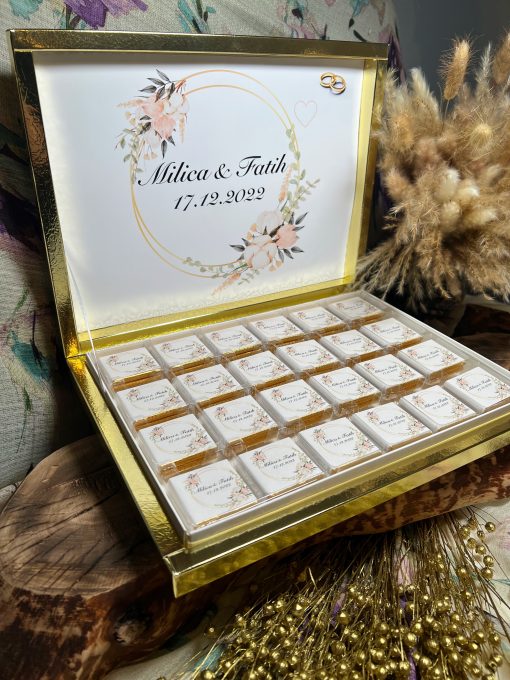 Personalisierte Schokobox Hochzeit, Verlobung, Geburtstag, Taufe, Standesamt – Bild 5